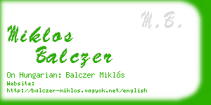 miklos balczer business card